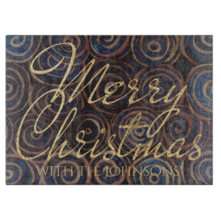 Christmas Navy and Gold Swirls