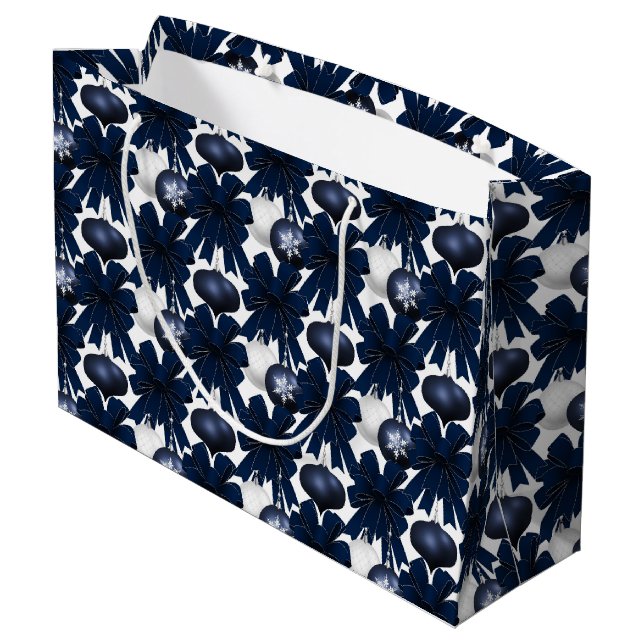 Christmas Navy Bow Velvet Pattern (Baksidan Vinklad)