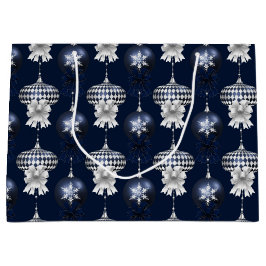 Christmas Navy Bow Velvet Pattern