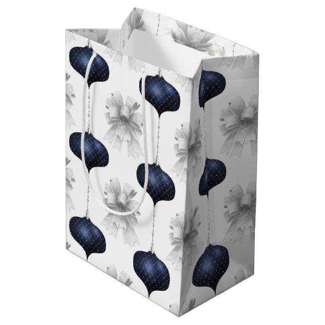 Christmas Navy Bow Velvet Pattern (Baksidan Vinklad)