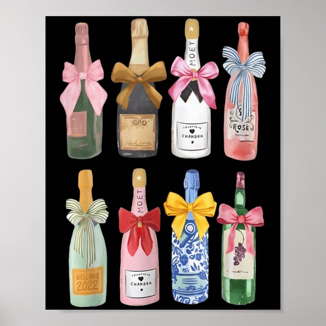 Christmas New Year Champagne Gl Coquette Bot-tle M Poster (Framsidan)