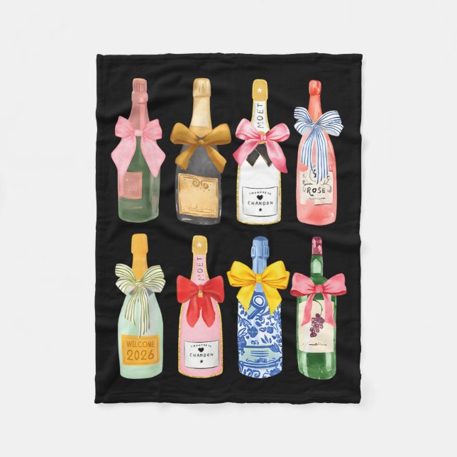 Christmas New Year Champagne Gl Coquette Bottle  Fleecefilt (Framsidan)