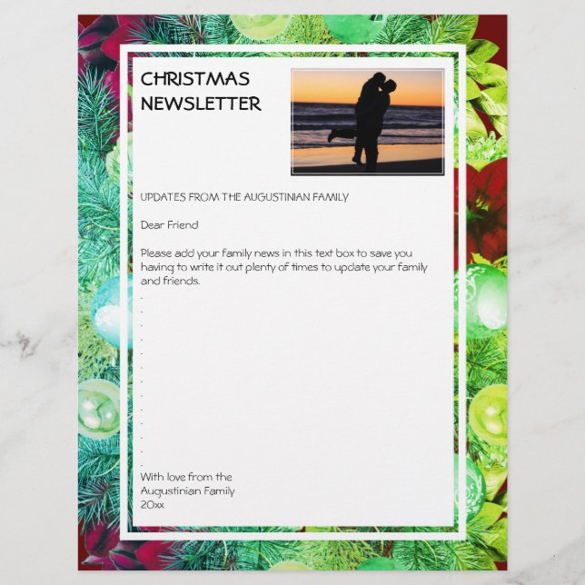 CHRISTMAS NEWSLETTER | Utandning med foto Brevhuvud (Framsida)