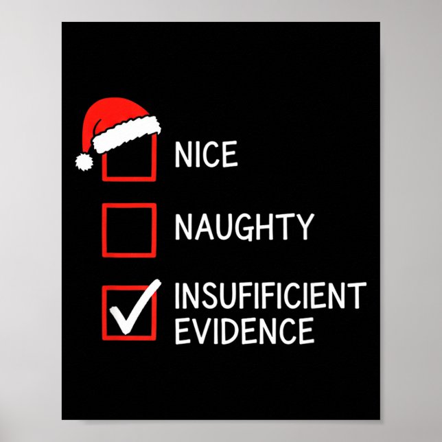 Christmas Nice Naughty Insufficient Evidence Santa Poster (Framsidan)
