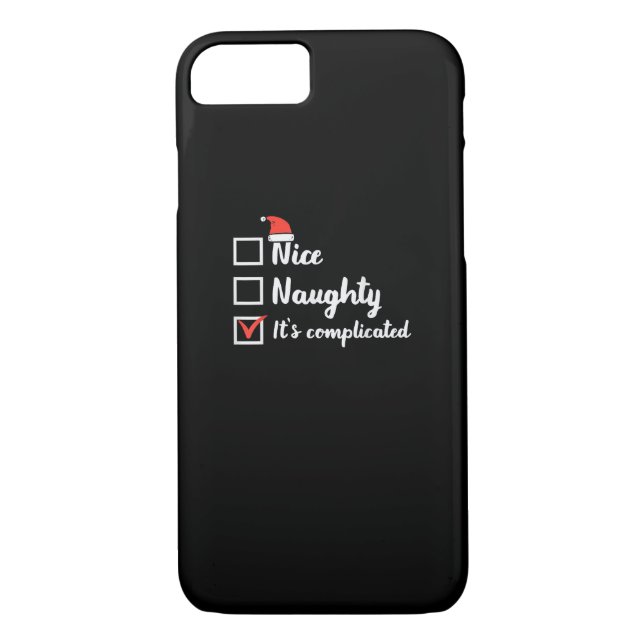 Christmas Nice Naughty Its Complicated  Case-Mate iPhone Skal (Baksida)