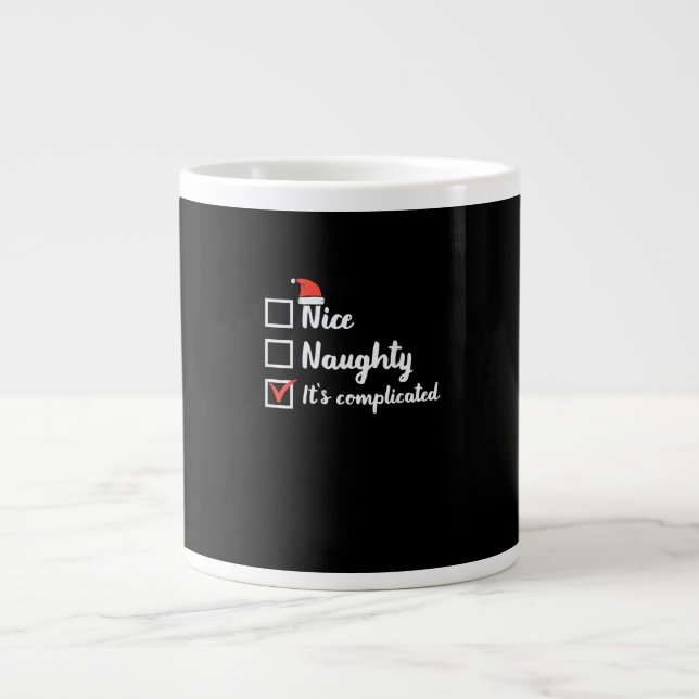 Christmas Nice Naughty Its Complicated  Jumbo Mugg (Framsidan)