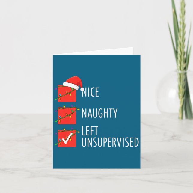 Christmas Nice Naughty Left Unsupervised Naughty O Kort (Framsida)