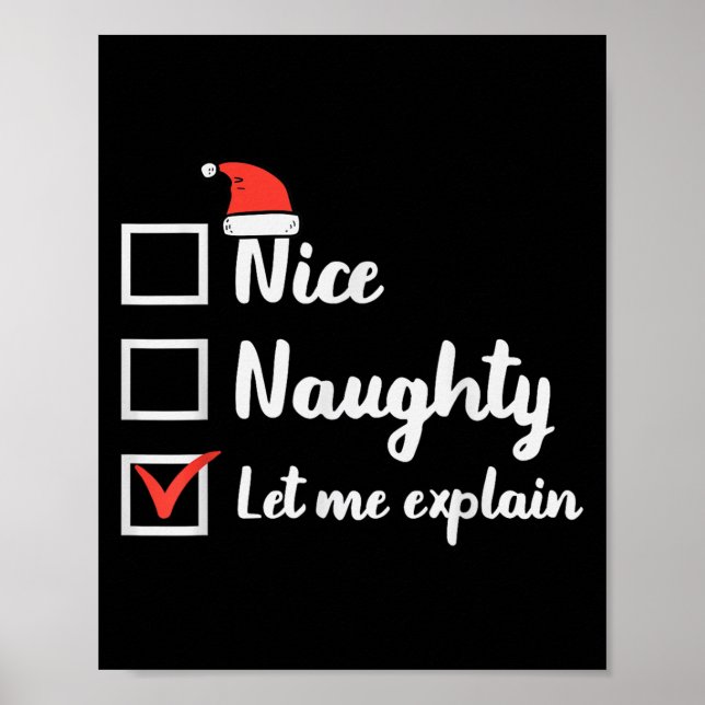 Christmas Nice Naughty Let Me Explain Funny Xmas M Poster (Framsidan)