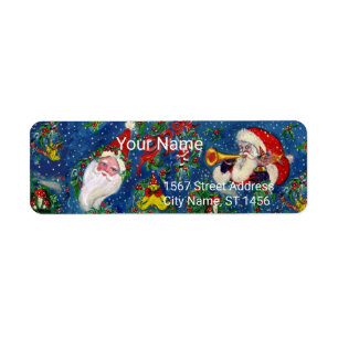 CHRISTMAS NIGHT,JULTOMTEN BUGLER,LEKSAKER,ROSETT B RETURADRESS ETIKETT