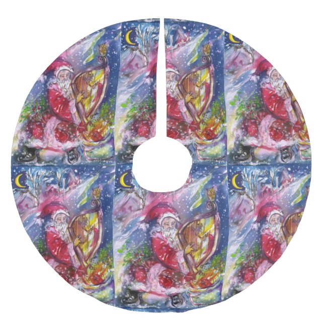 CHRISTMAS NIGHT /JULTOMTEN PLAYING HARP JULGRANSMATTA BORSTAD POLYESTER (Framsidan)