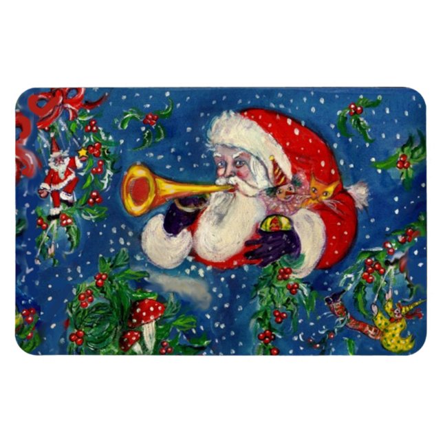 CHRISTMAS NIGHT/SANTA BUGLER MAGNET (Horisontell)