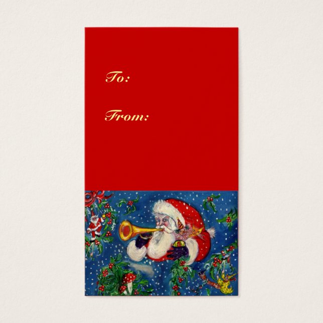 CHRISTMAS NIGHT/SANTA BUGLER VISITKORT (Framsidan)