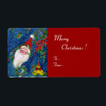 CHRISTMAS NIGHT / SANTA MED LEKSAKER OCH RED BOW FRAKTSEDEL<br><div class="desc">Färgfull,  vismisk och konstnärlig akrylmålning till jul.</div>