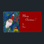 CHRISTMAS NIGHT / SANTA MED LEKSAKER OCH RED BOW FRAKTSEDEL<br><div class="desc">Färgfull,  vismisk och konstnärlig akrylmålning till jul.</div>