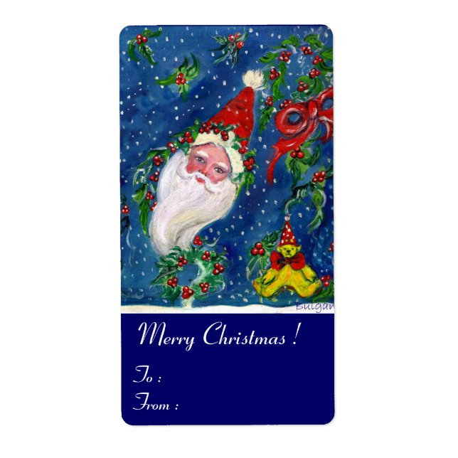 CHRISTMAS NIGHT / SANTA MED LEKSAKER OCH RED BOW FRAKTSEDEL (Framsidan)