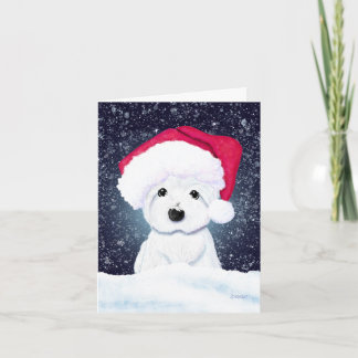Christmas Night Westie Card Kort