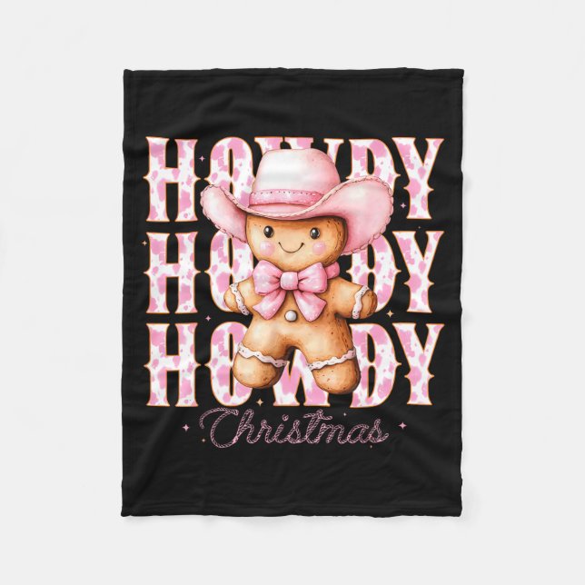 Christmas Nk Gingerbread Cowboy Cowgirl Howdy West Fleecefilt (Framsidan)