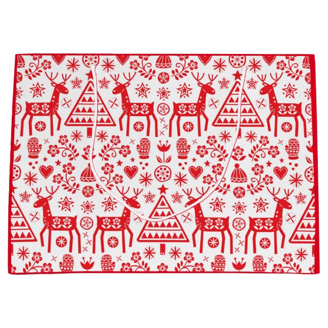 CHRISTMAS NORWEGIAN REINDEER MÖNSTER GIFT BAG (Framsidan)