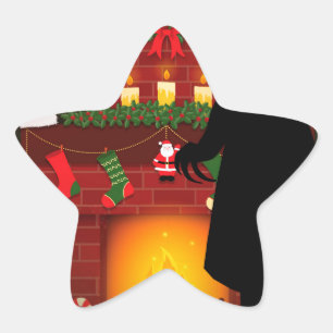 christmas nosferatu stjärnformat klistermärke