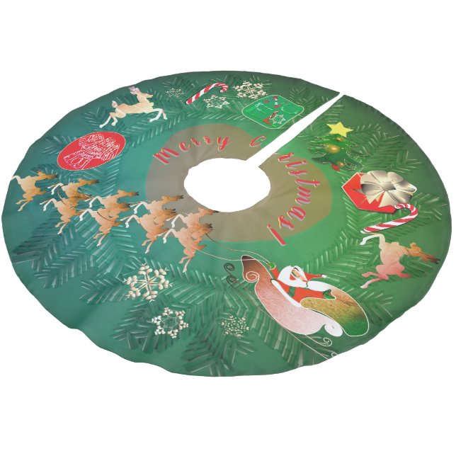 Christmas Nostalgia Tree Skirt Julgransmatta Borstad Polyester (Vinklad)