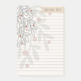 Christmas notes abstract mistletoe drawing post-it block
