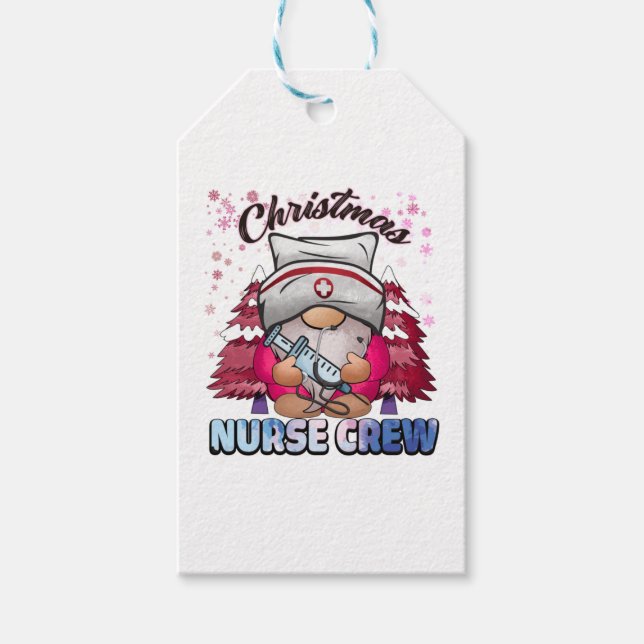 Christmas Nurse-besättning 4 Presentetikett (Framsidan)