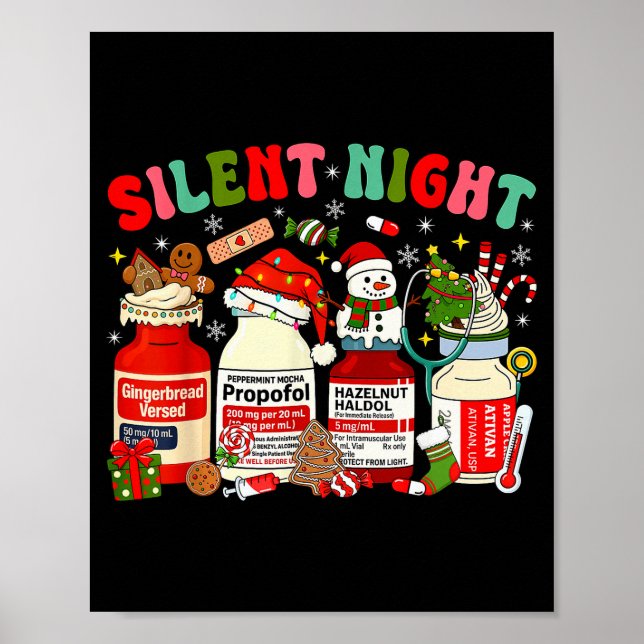 Christmas Nurse Funny Peppermint Mocha Profol Er E Poster (Framsidan)
