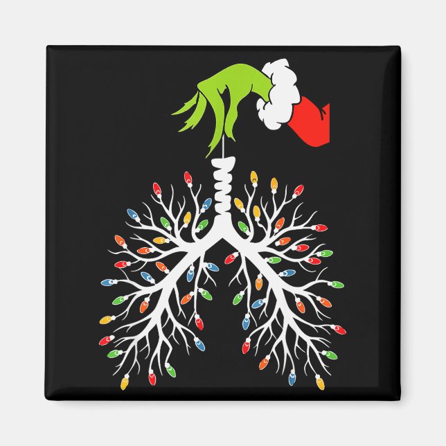 Christmas Nurse Lung Xmas Lights Funny Pulmonologi Magnet (Framsidan)