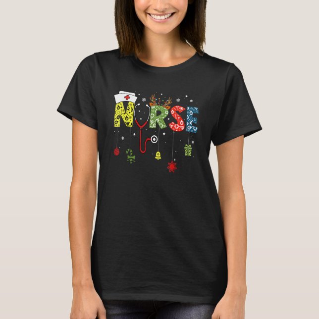 Christmas Nurse Nursing Cute Health Worker Christm T Shirt (Framsida)