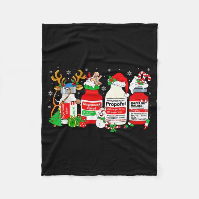 Christmas Nurse Peppermint Mocha Profol Er Ed Icu  Fleecefilt (Framsidan)