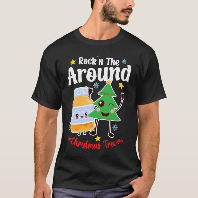 Christmas Nurse Roc'n Around The Christmas Tree NI T Shirt (Framsida)