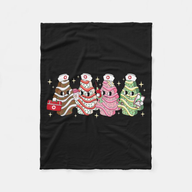 Christmas Nurse Tree Cake Emergency Christmas Rn E Fleecefilt (Framsidan)