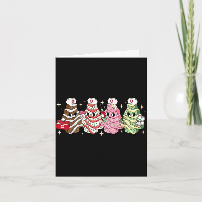 Christmas Nurse Tree Cake Emergency Christmas Rn E Kort (Framsida)
