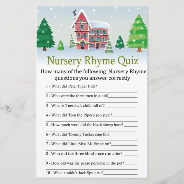 christmas Nursery Rhyme Quiz babyduschspel (Framsida)