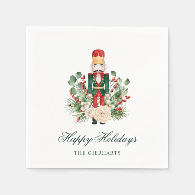 Christmas Nutcracker Happy Holidays Paper Pappersservett (Framsidan)