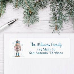 Christmas Nutcracker Holiday Address Returadress Etikett
