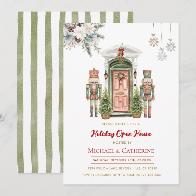 Christmas Nutcracker Holiday Open House Invitation Inbjudningar (Fram/baksida)