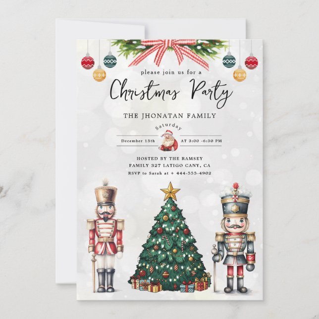 Christmas Nutcracker Isolated Inbjudningar (Framsida)