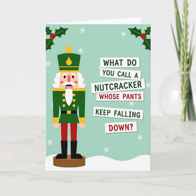 Christmas Nutcracker Pants Joke Kort (Framsida)