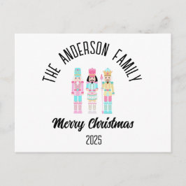 Christmas Nutcracker Pastel Personalized Name Helg Vykort