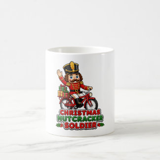 Christmas Nutcracker Soldier Riding Bike Kaffemugg