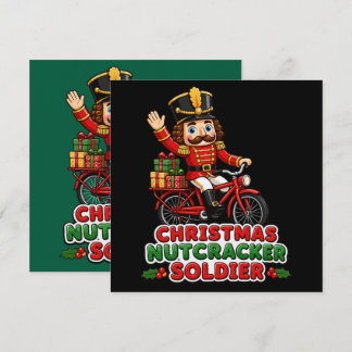 Christmas Nutcracker Soldier Riding Bike Kort