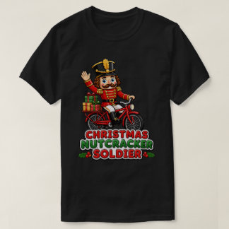 Christmas Nutcracker Soldier Riding Bike T Shirt