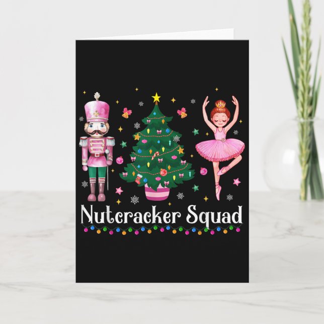 Christmas Nutcracker Squad Ballet Dance Women Kids Kort (Framsida)