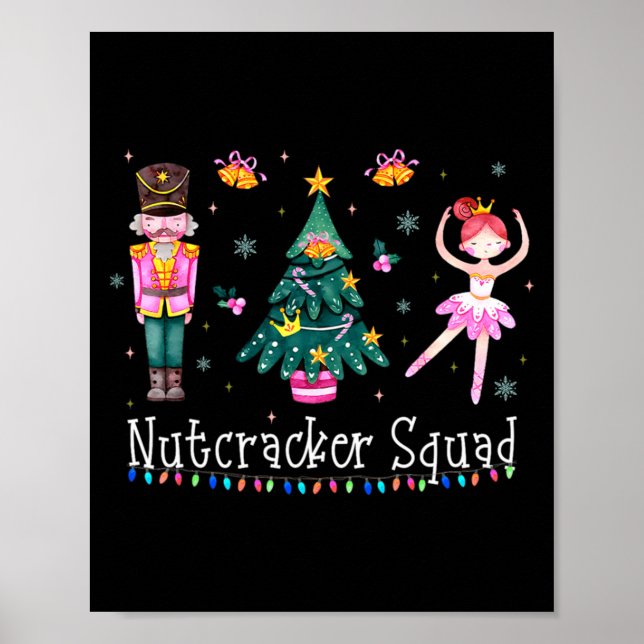 Christmas Nutcracker Squad Ballet Dance Women Kids Poster (Framsidan)