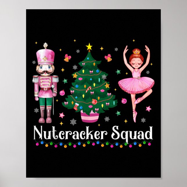 Christmas Nutcracker Squad Ballet Dance Women Kids Poster (Framsidan)