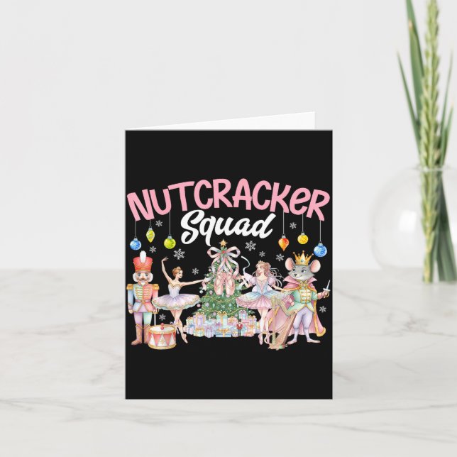 Christmas Nutcracker Squad Ballet Family Matching  Kort (Framsida)