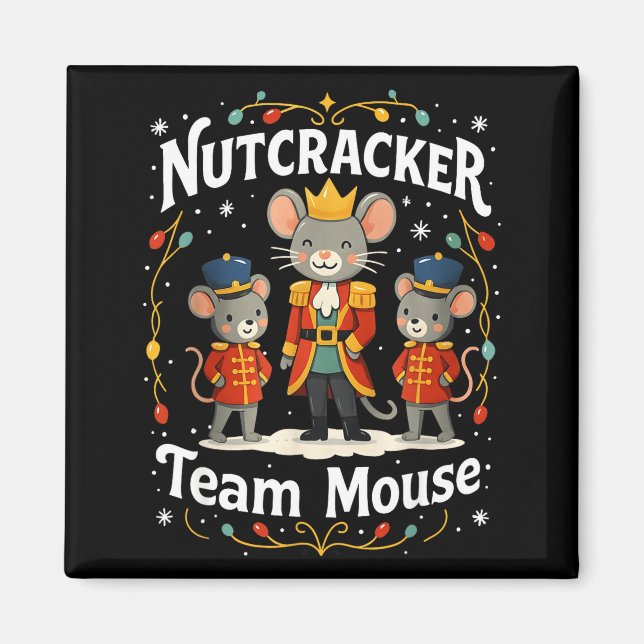 Christmas Nutcracker Team Mouse Funny Soldier Xmas Magnet (Framsidan)