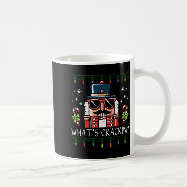 Christmas Nutcracker Whats Crackin Funny Xmas Men  Kaffemugg (Höger)