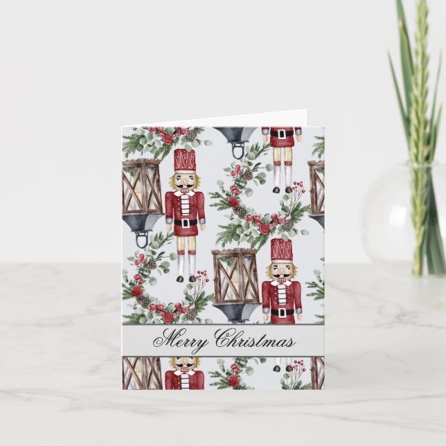 Christmas nutcrackers and lanterns kort (Framsida)